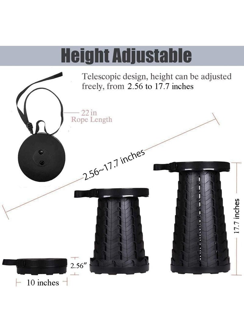 Forest Home Upgraded Collapsible Stool, 400lbs Max Weight, Lightweight But Sturdy, Portable Retractable Folding Telescoping Foldable Camping Stool for Adults Outdoor Fishing Hiking Travel BBQ - Image 3